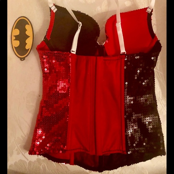 DC COMICS HARLEY QUINN SEQUIN CORSET - Picture 4 of 8